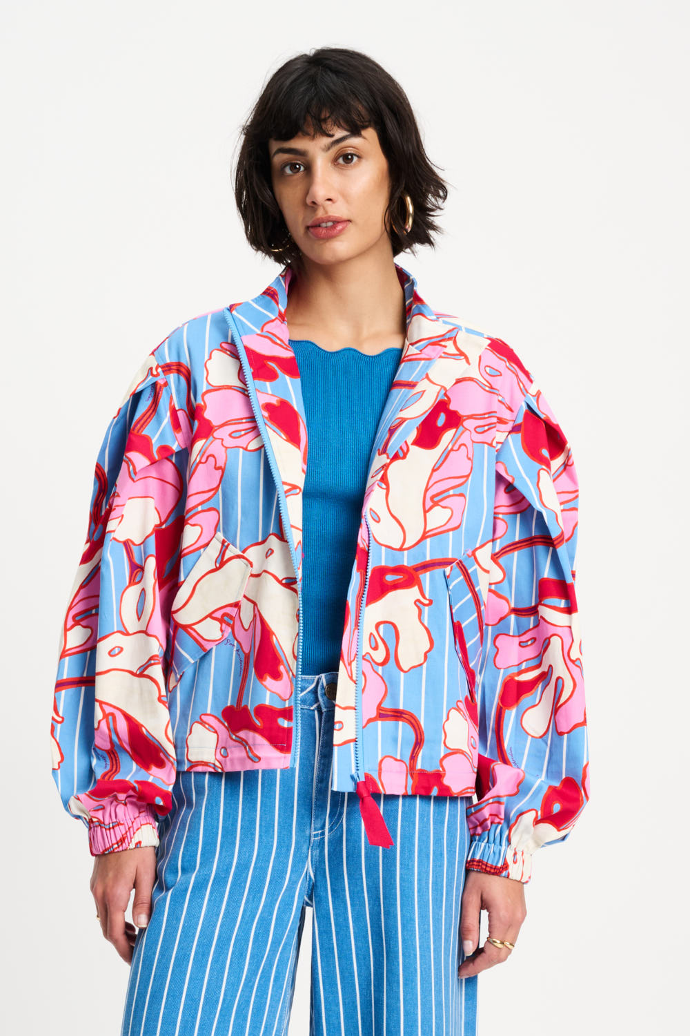 POM JACKET - URBAN FLORA STRIPE SP9528 126