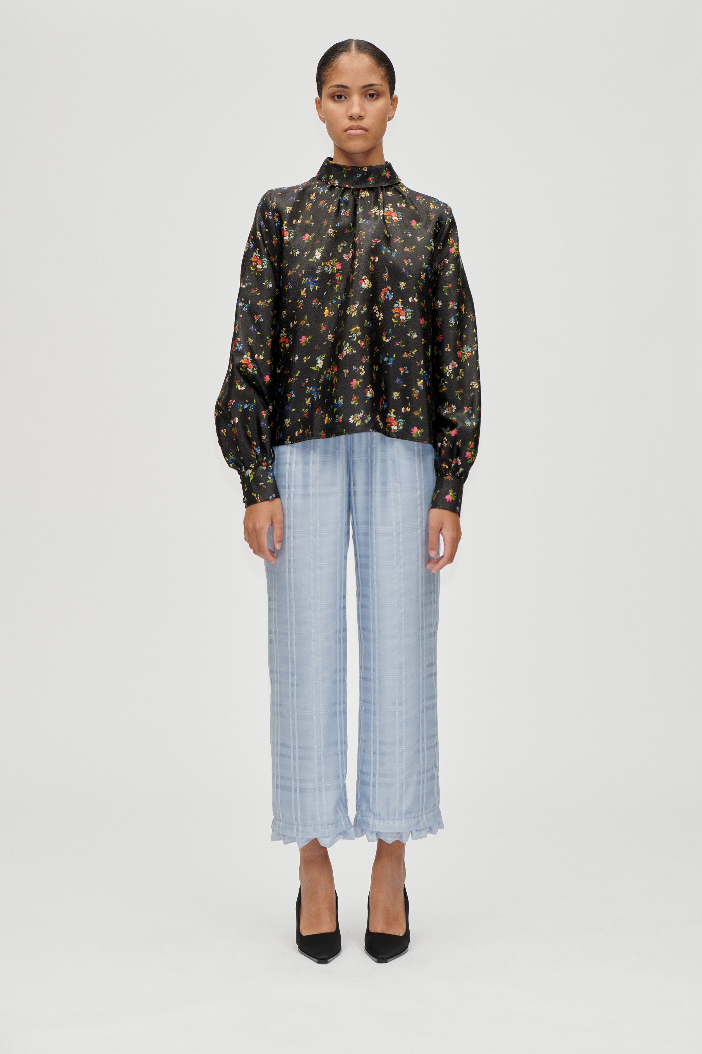 STINE GOYA BLACK FLORAL PRINT ASHLEY BLOUSE