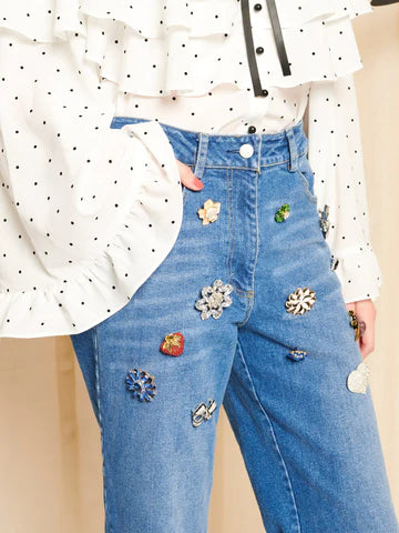 SISTER JANE BLUE COULEUR BROOCH JEANS TRD117BLE 226