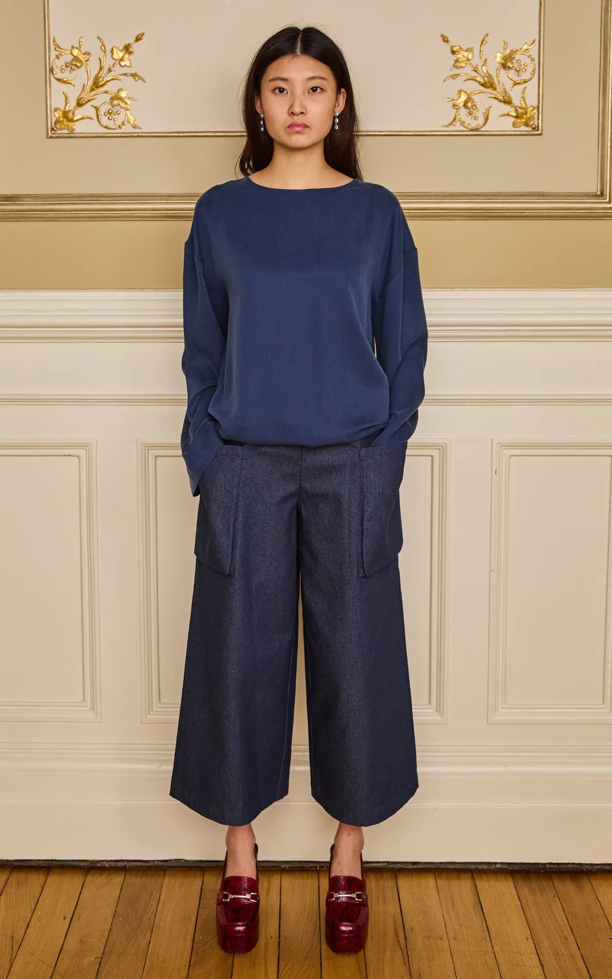 AOIFE LIFESTYLE ROSA WIDE LEG DENIM PANT 225