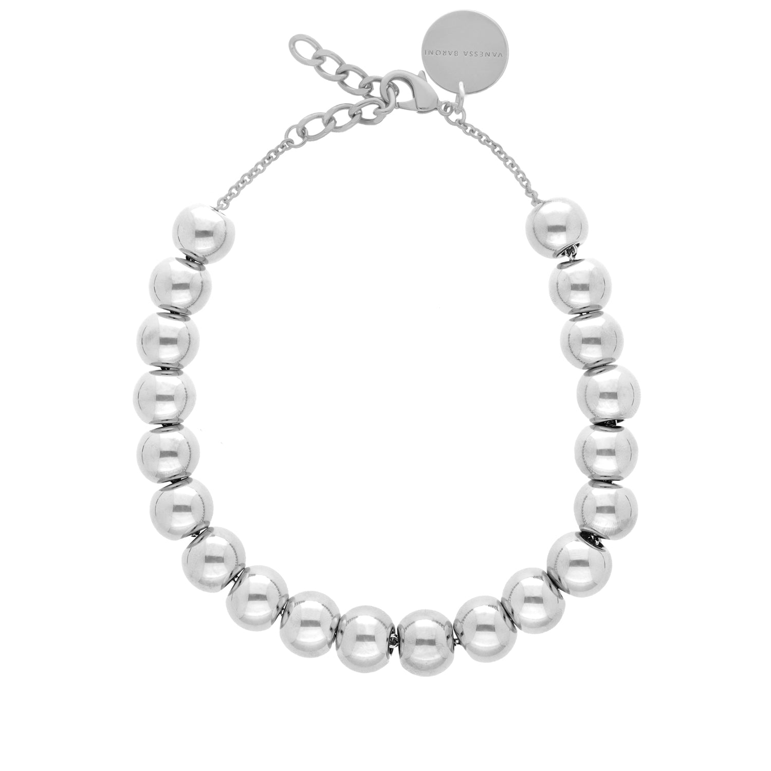 VANESSA BARONI SMALL BEADS NECKLACE SILVER 124