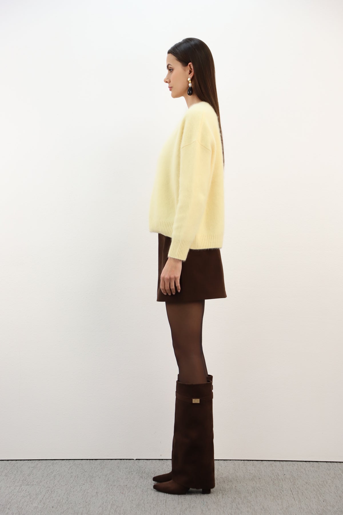 ESTHEME YELLOW V-NECK CARDIGAN WES26A74R 226