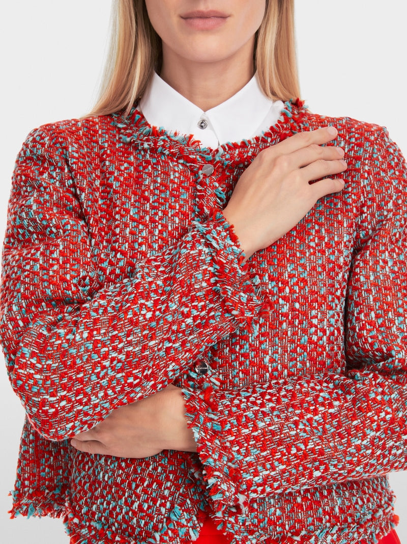 MARCCAIN CORAL TWEED CROPPED JACKET YC3118 W61 125