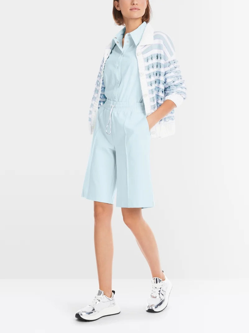 MARCCAIN BLUE ELASTIC WAIST SHORTS YS 8304 J54 125