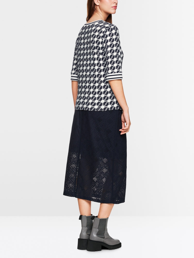 MARC CAIN NAVY PRINT T-SHIRT ZS 4803 J05 225