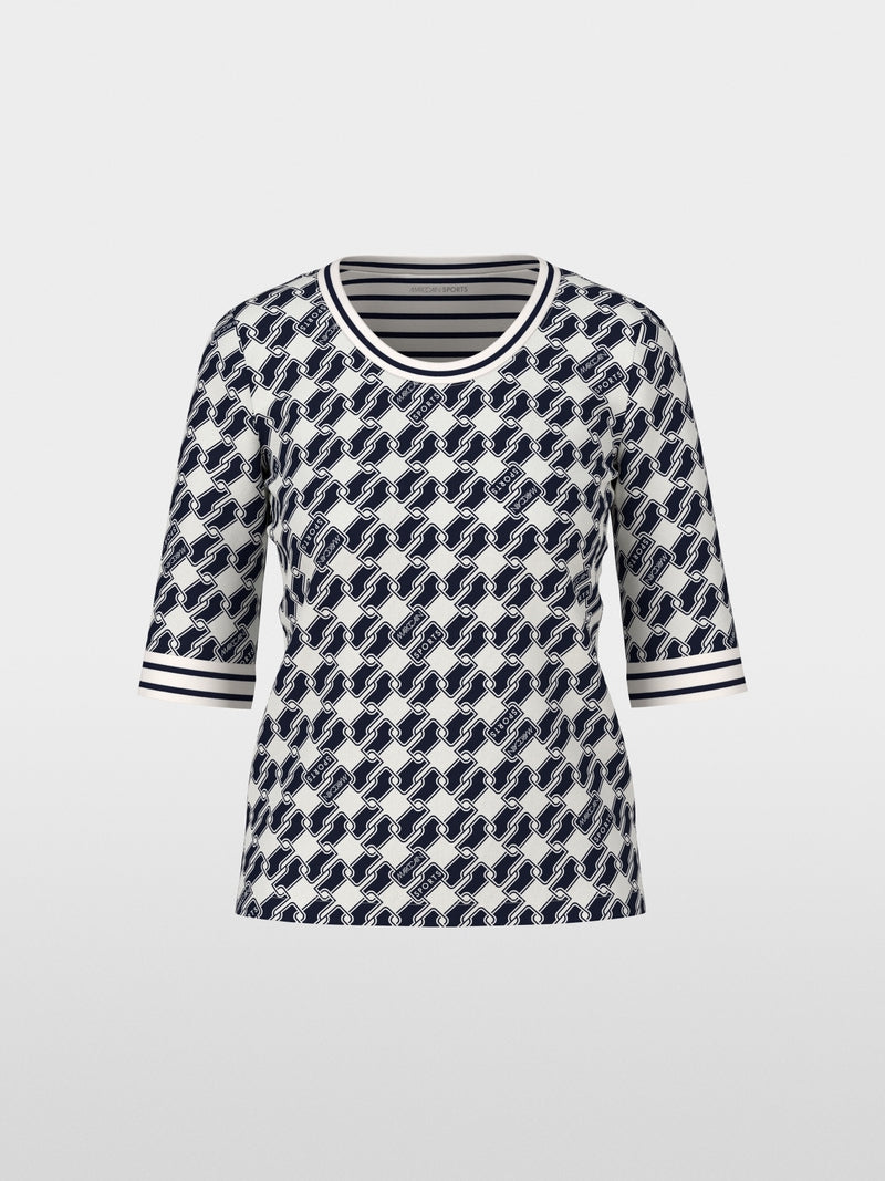 MARC CAIN NAVY PRINT T-SHIRT ZS 4803 J05 225