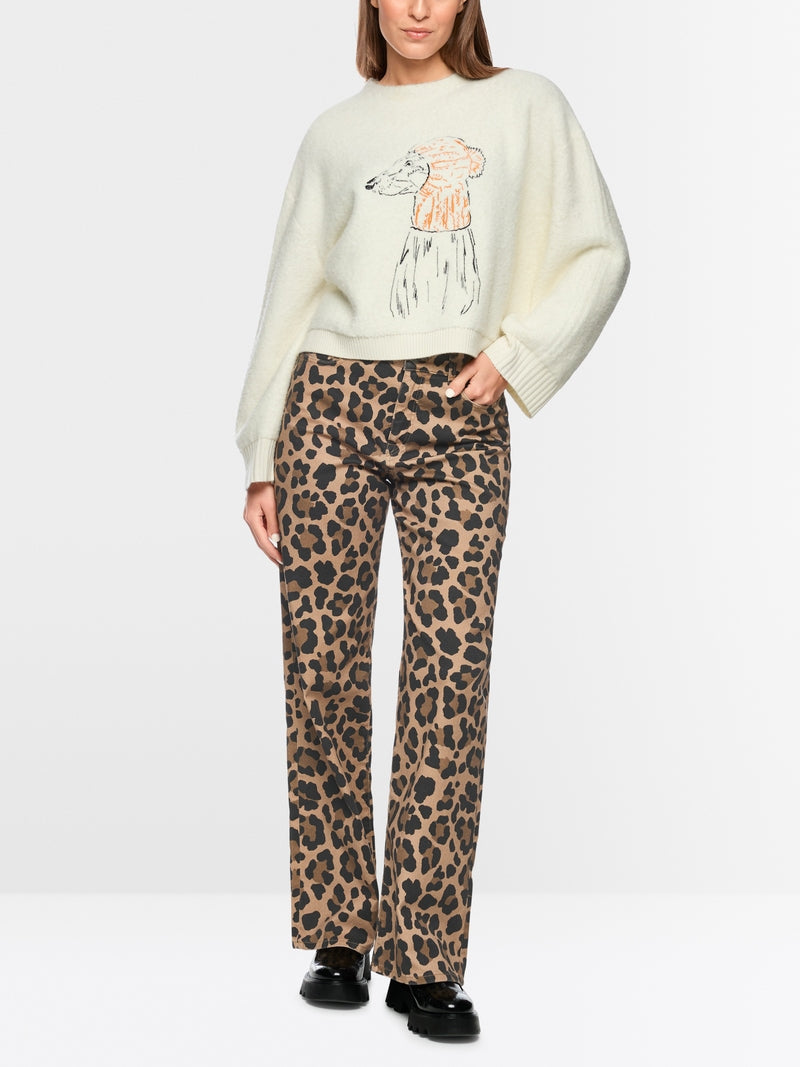MARCCAIN ANIMAL PRINT WIDE LEG JEANS ZS 8218 D12 225