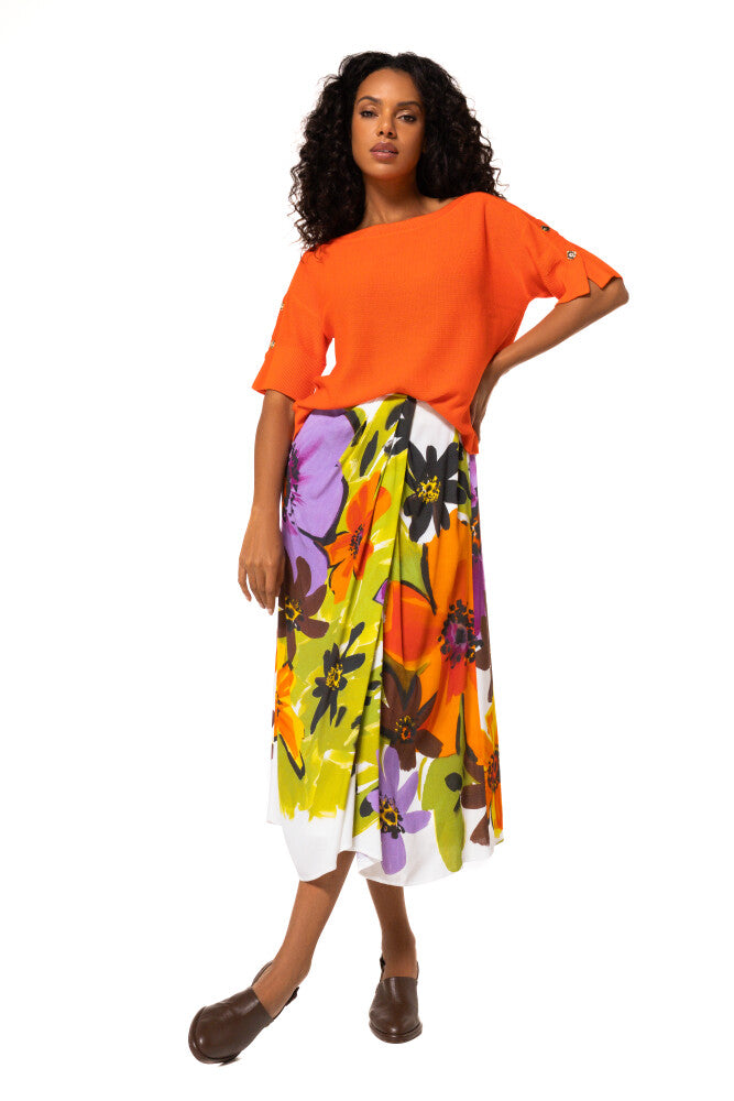 CAROLINE BISS ORANGE POLO KNIT 1210 126