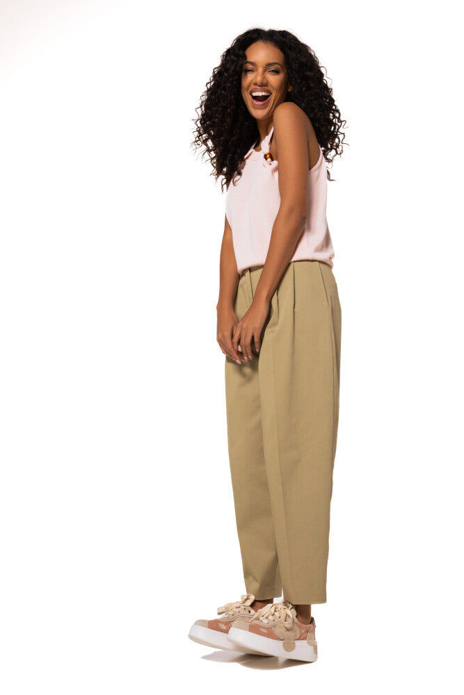 CAROLINE BISS KHAKI TROUSERS 1515 126