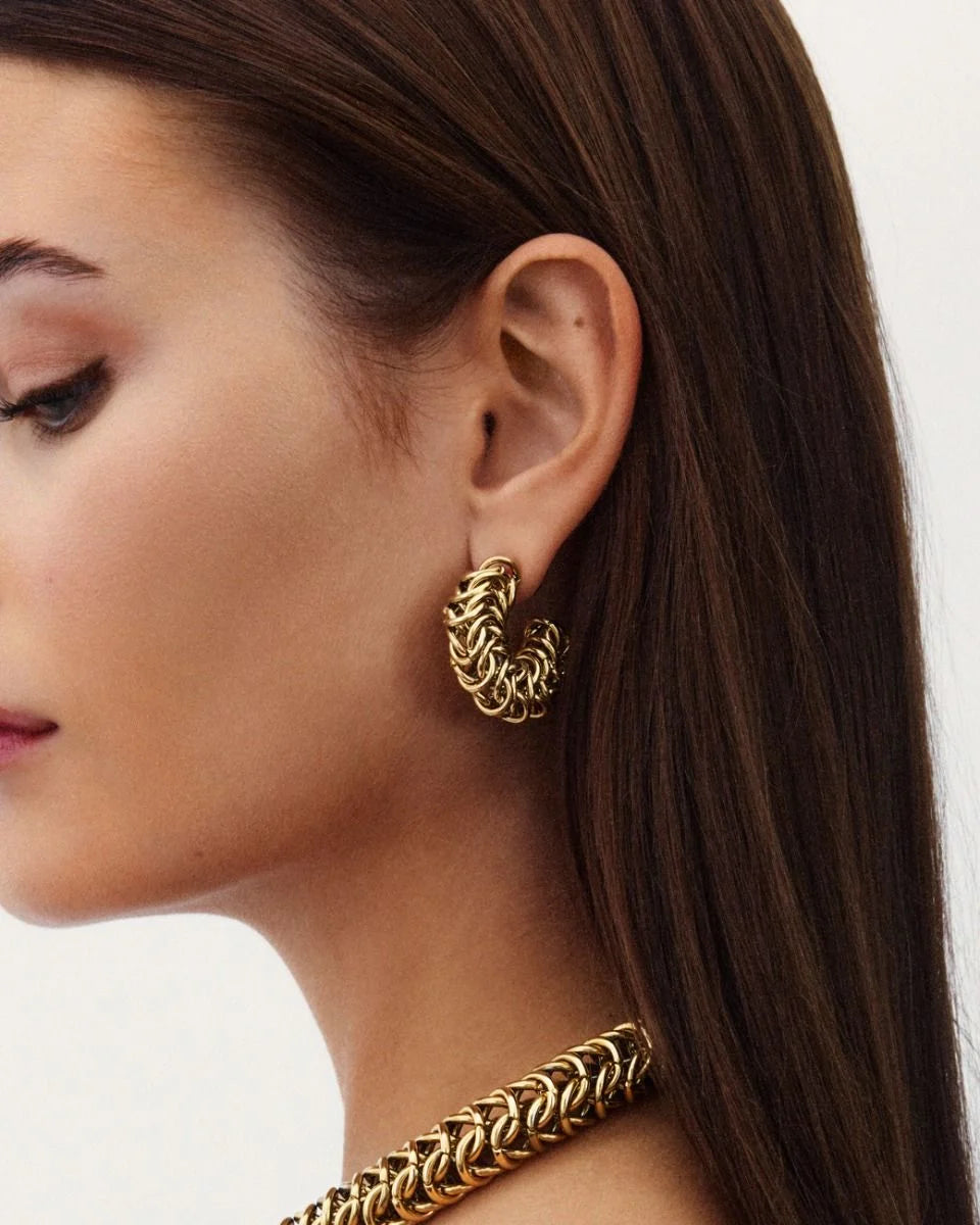 EDBLAD PALAZZO CHAIN HOOPS GOLD 129696 225