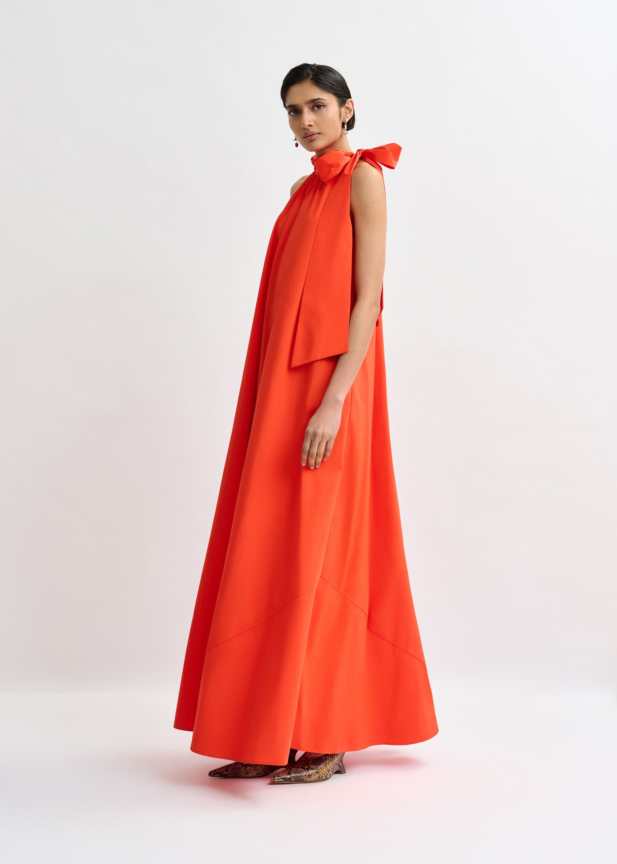 essentiel antwerp orange dress jayda-fg12-2 stocked at macbees ireland
