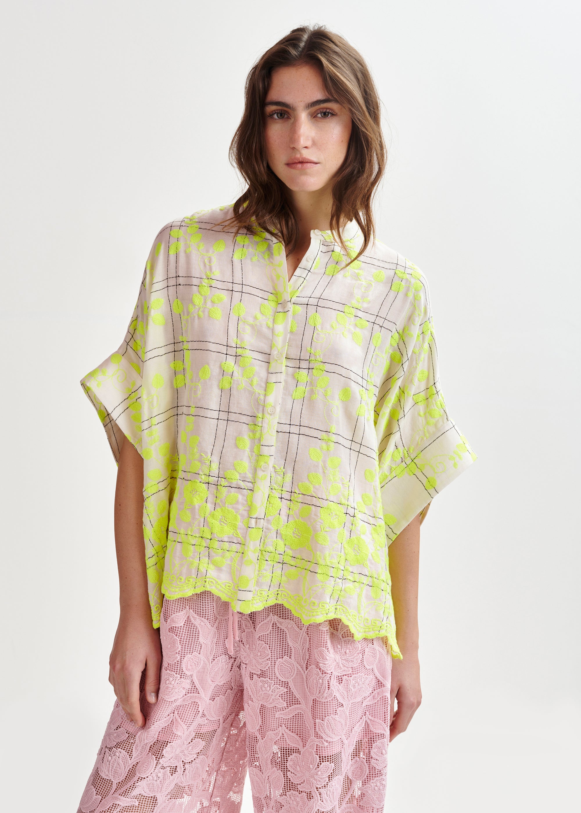 ESSENTIEL ANTWERP HACRAMENTO YELLOW WOVEN SHIRT 125