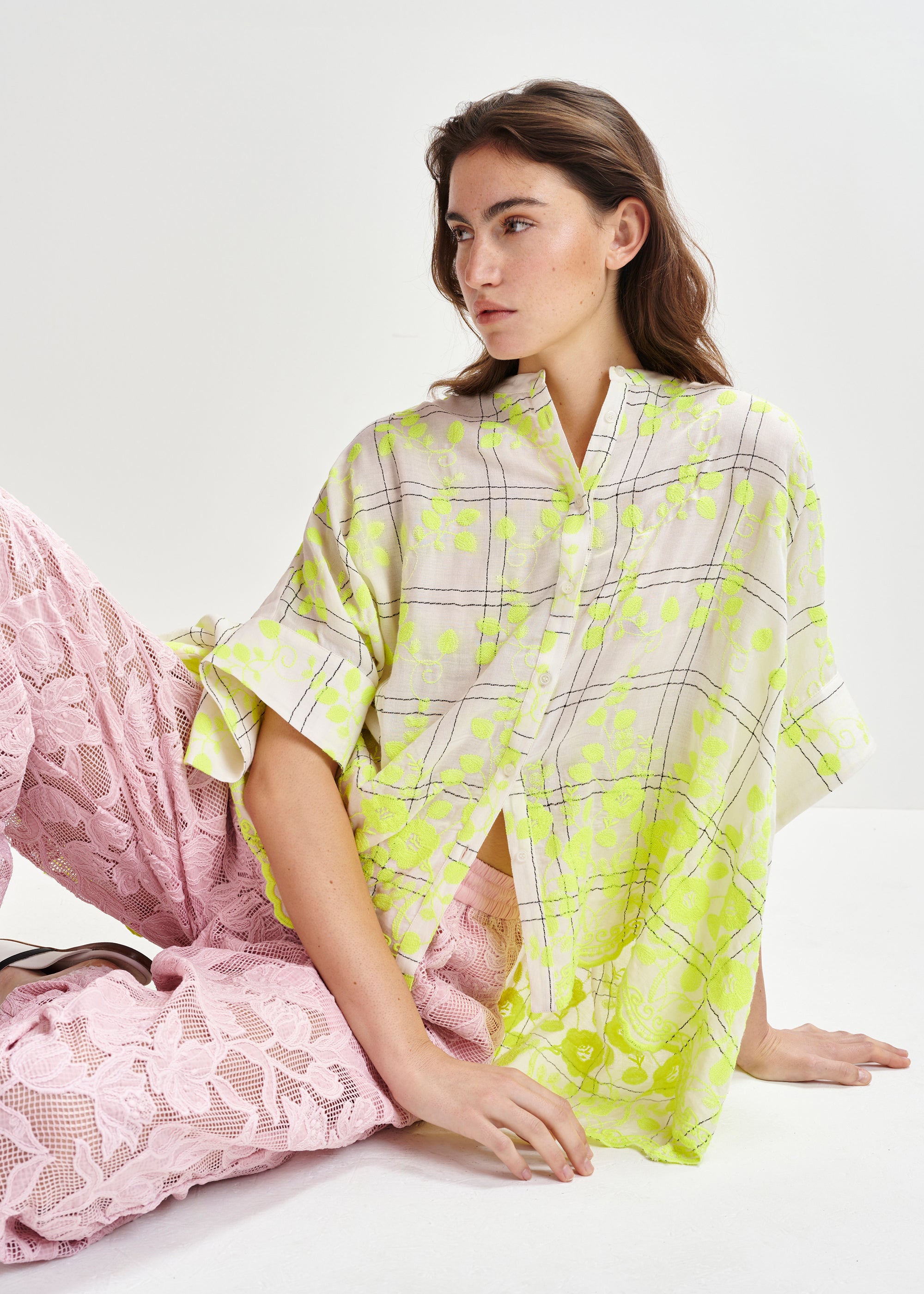 ESSENTIEL ANTWERP HACRAMENTO YELLOW WOVEN SHIRT 125
