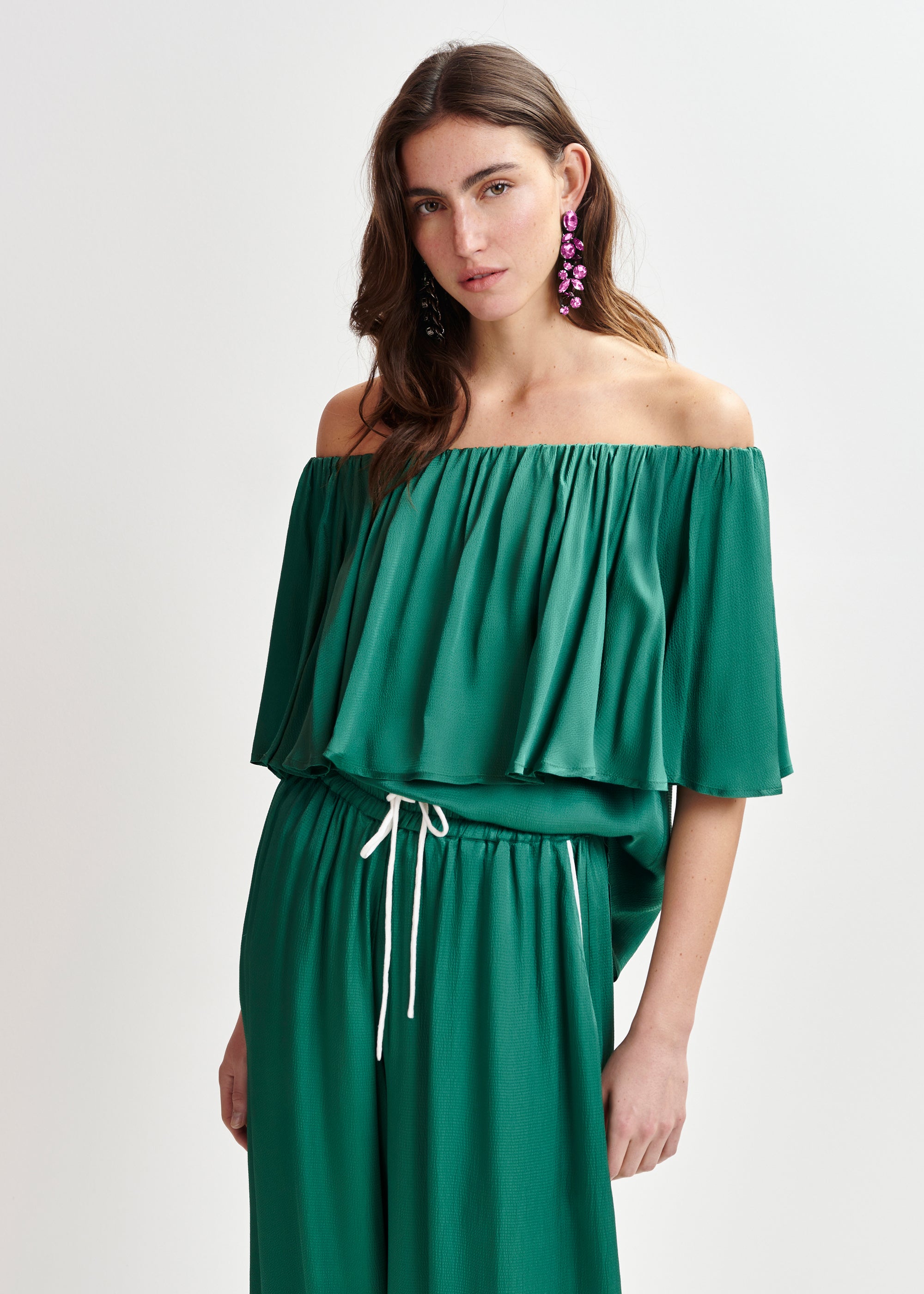 ESSENTIEL ANTWERP HONTGOMERY GREEN WOVEN PANTS 125