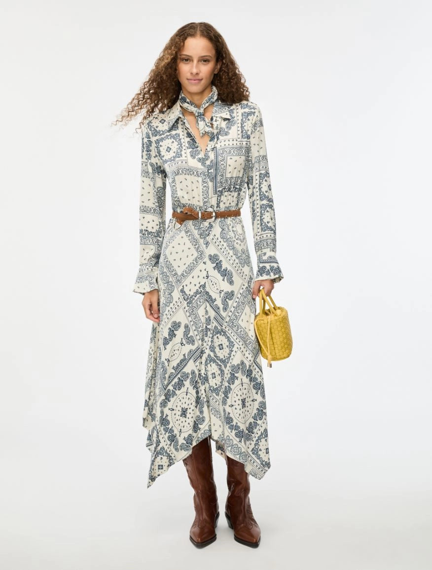 i blues blue print belted dress 7221076102006 shop macbees killarney ireland