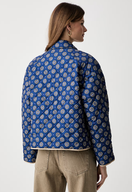 IBLUES BLUE PAISLEY QUILTED JACKET IBLTALLERO 226