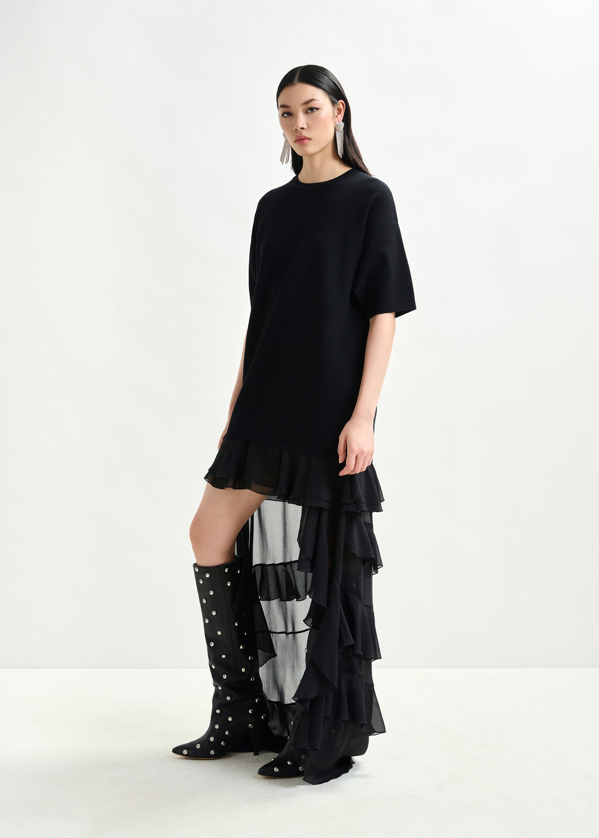ESSENTIEL ANTWERP IMAILLE KNITTED BLACK DRESS 225