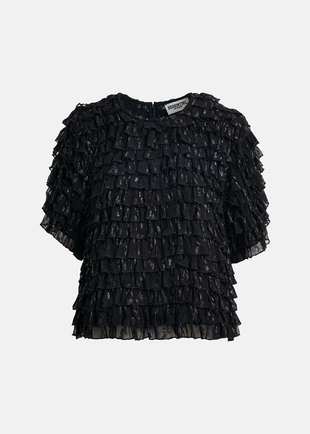 ESSENTIEL ANTWERP INCARVILLEA RUFFLE BLACK TOP 225