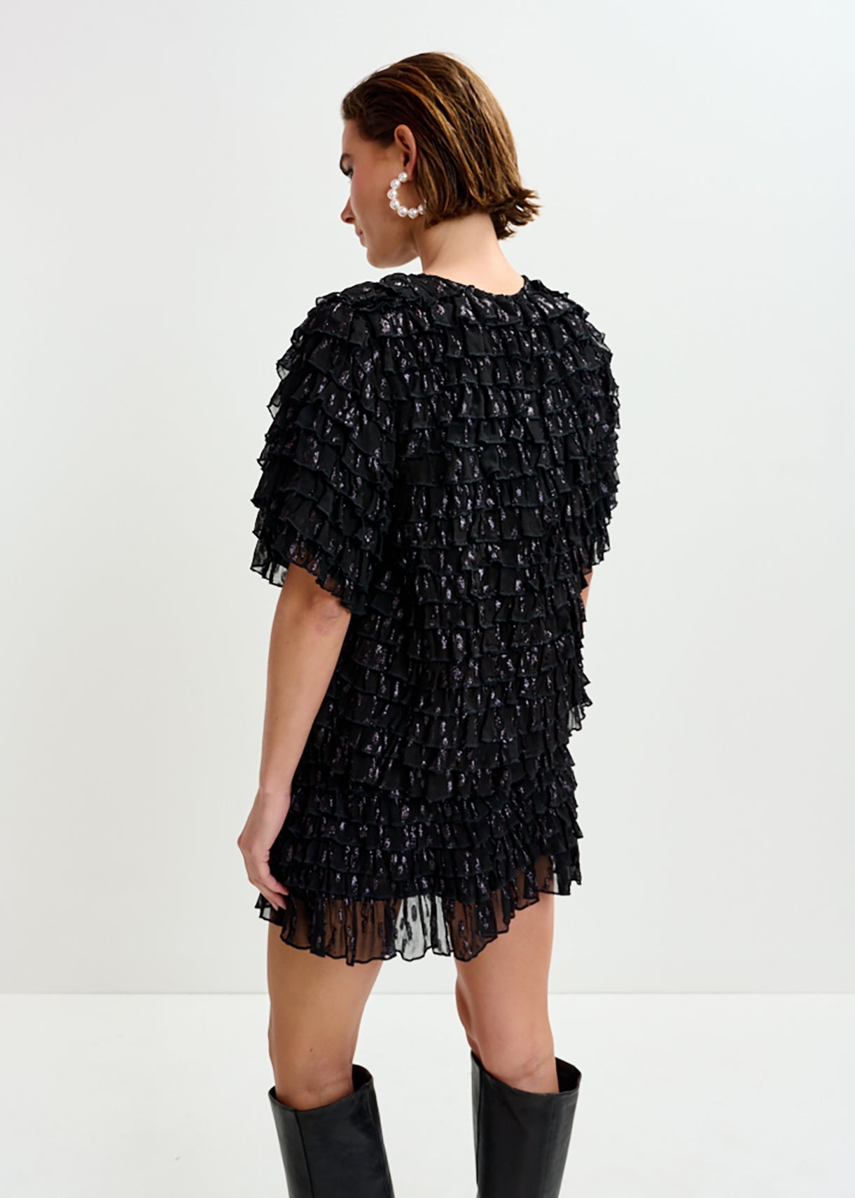 ESSENTIEL ANTWERP INCARVILLEA RUFFLE BLACK TOP 225