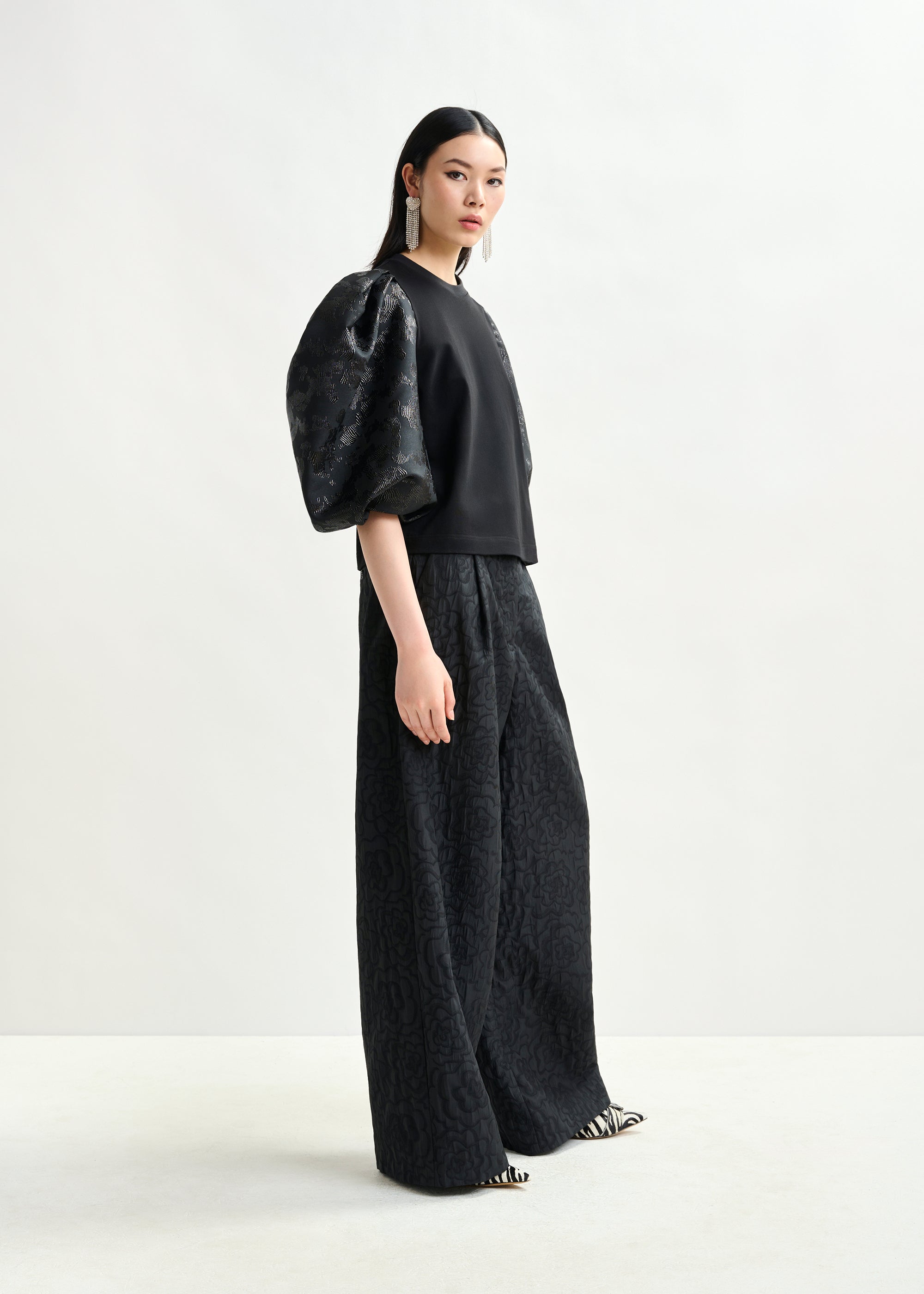 ESSENTIEL ANTWERP INSTORE WIDE LEG BLACK PANTS 225