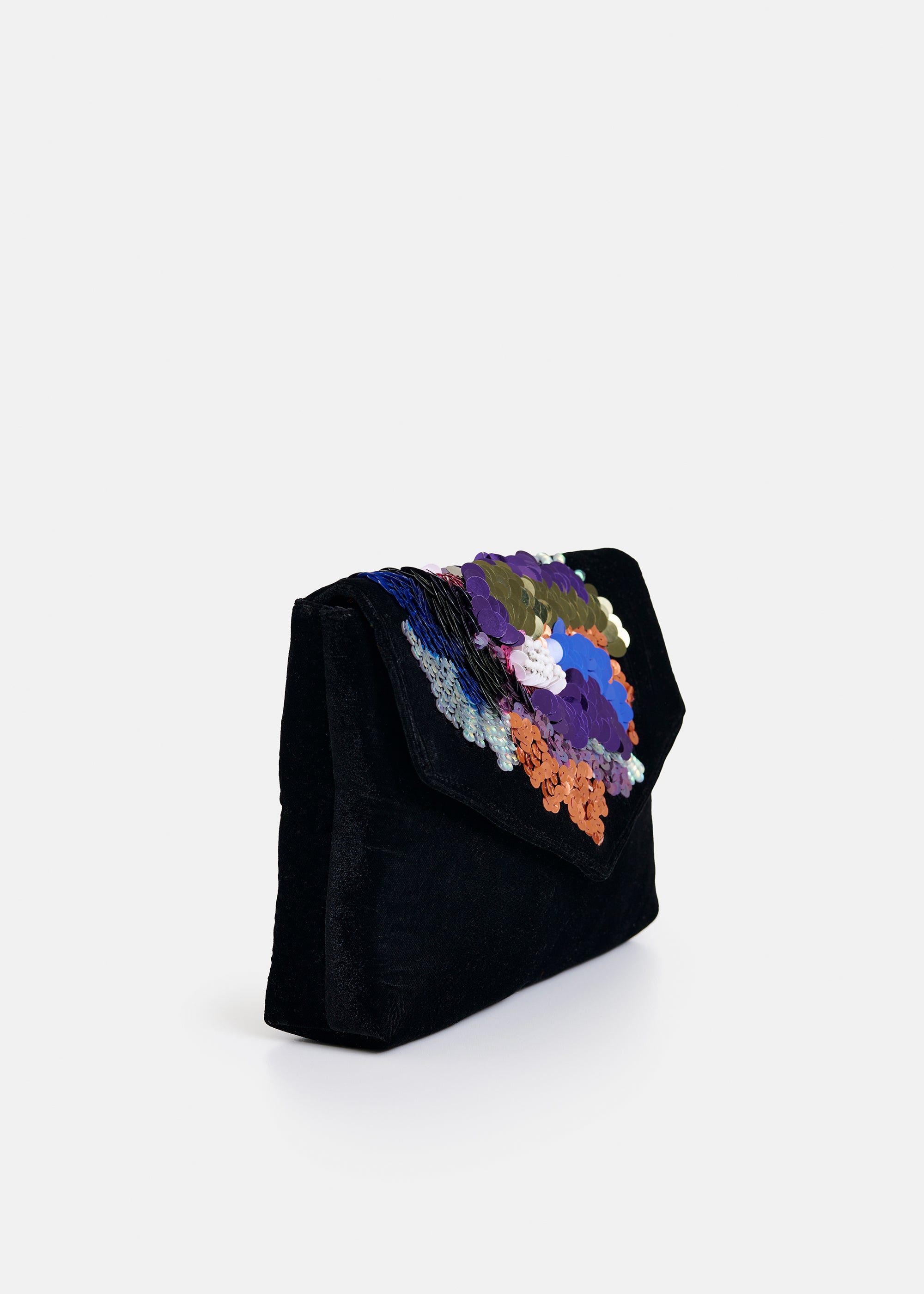 ESSENTIEL ANTWERP INTENSIFY SEQUINS VELVET BLACK BAG 225