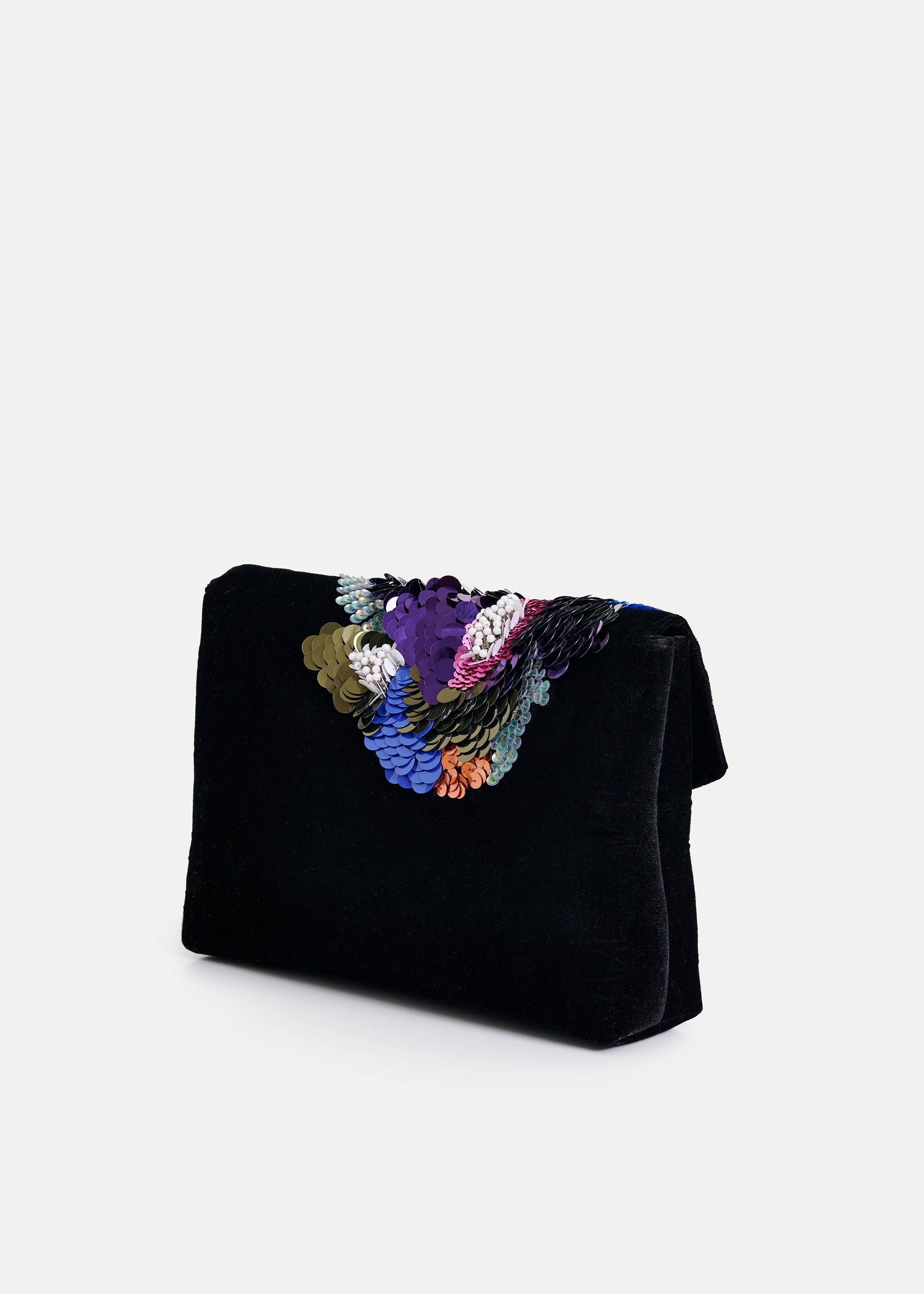 ESSENTIEL ANTWERP INTENSIFY SEQUINS VELVET BLACK BAG 225