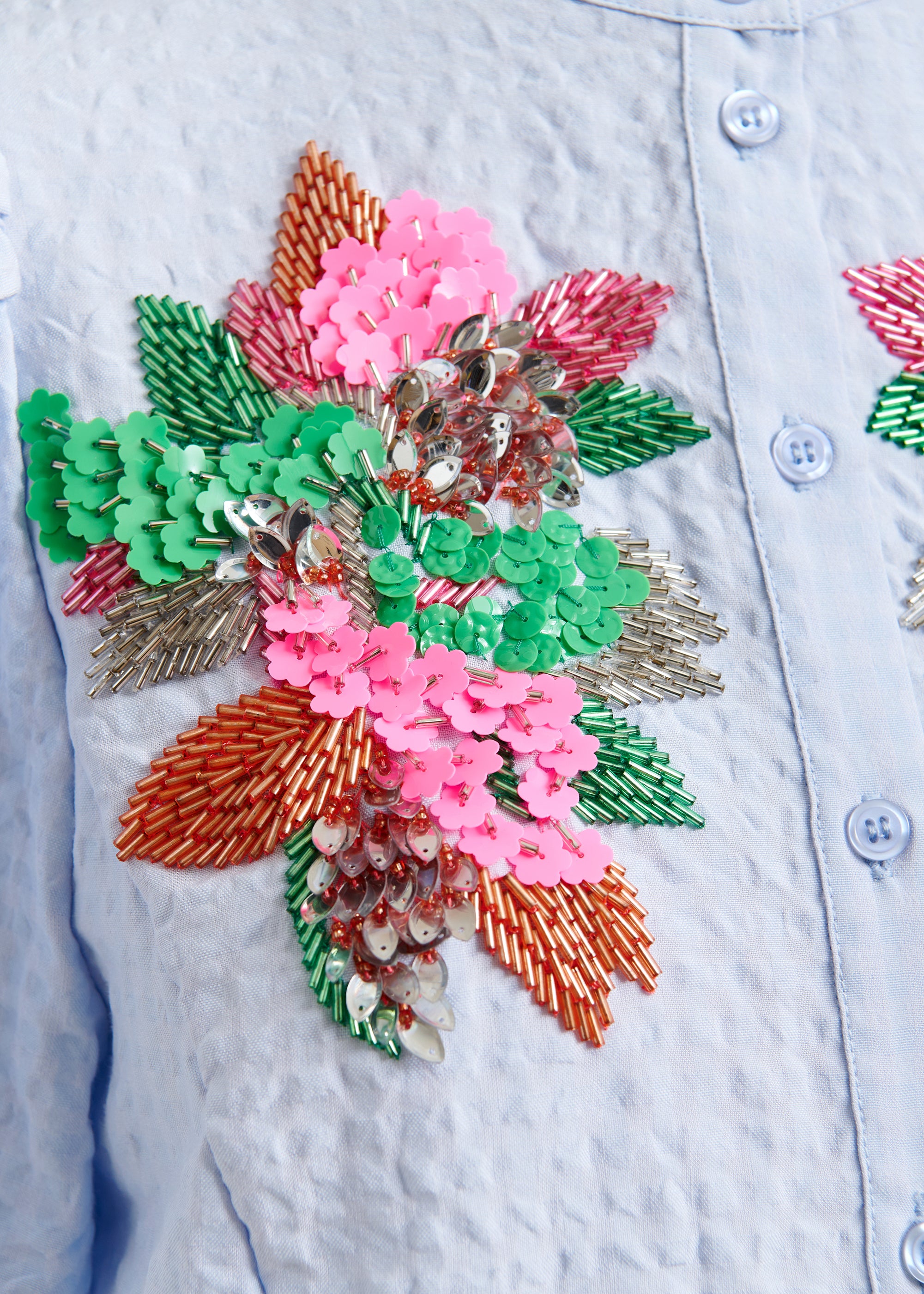 ESSENTIEL ANTWERP JAIDEN EMBELLISHED SHIRT BLUE 126