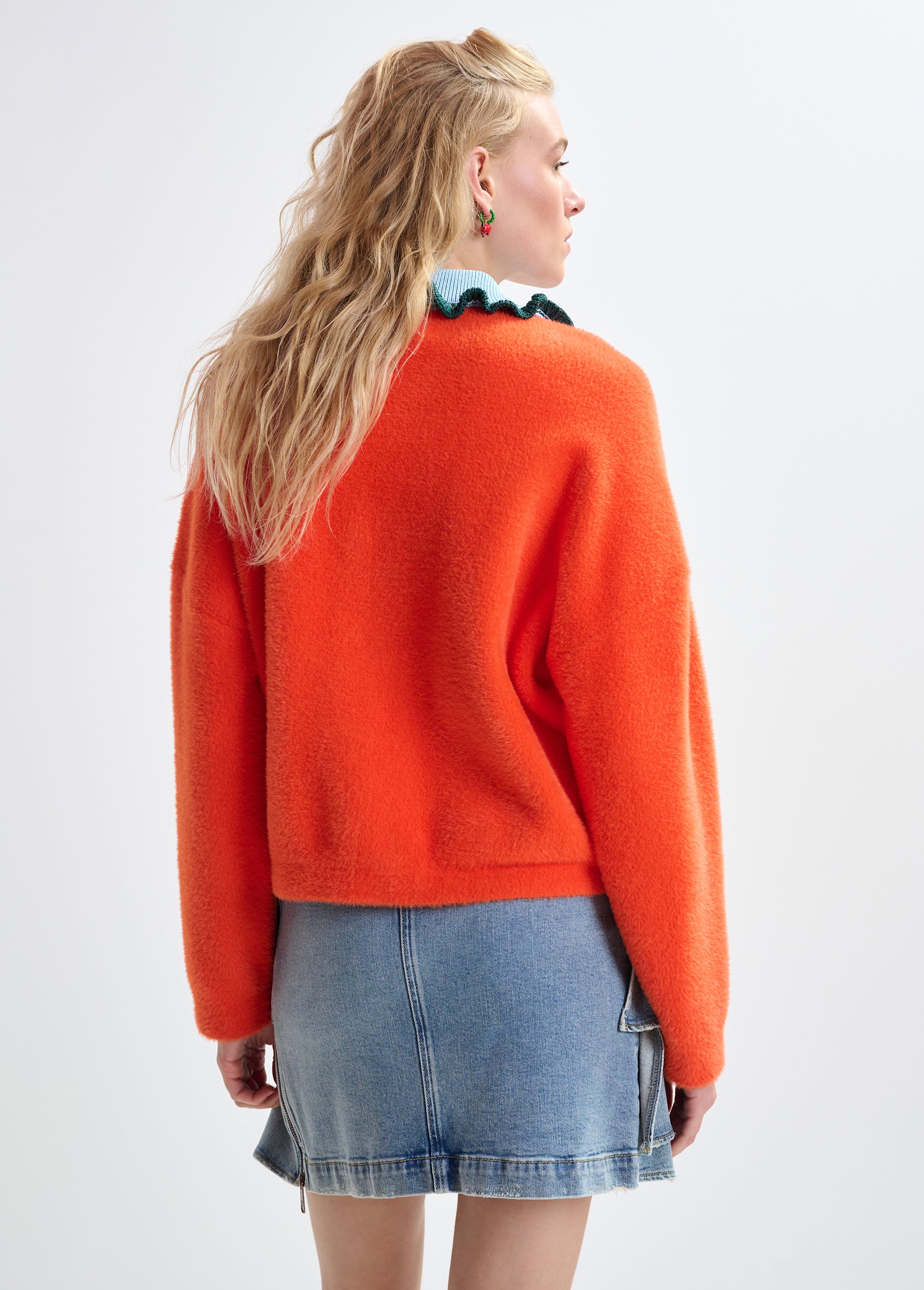 ESSENTIEL ANTWERP JARDENER KNITTED ORANGE CARDI 126