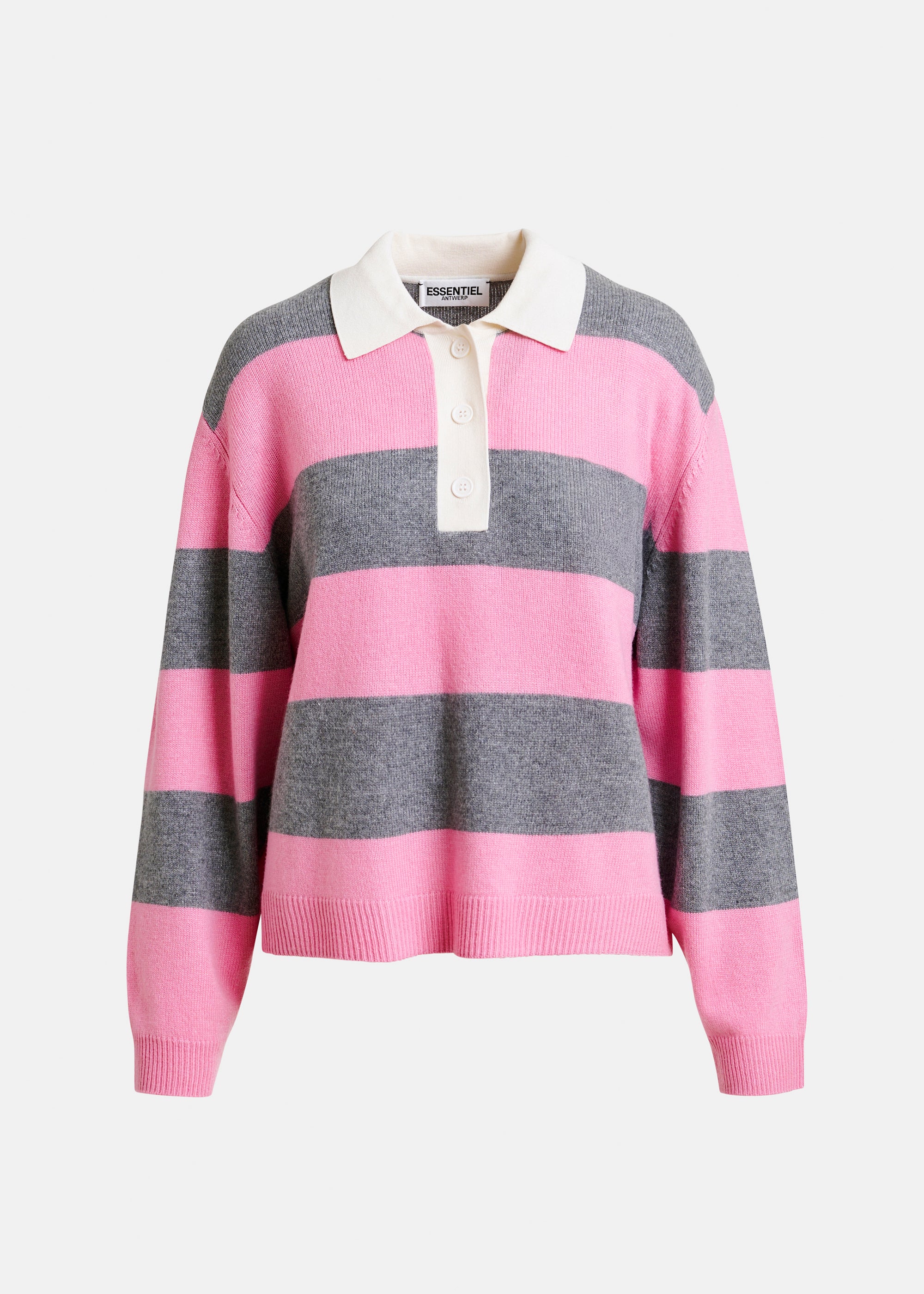 ESSENTIEL ANTWERP JARN PINK KNIT POLO 126