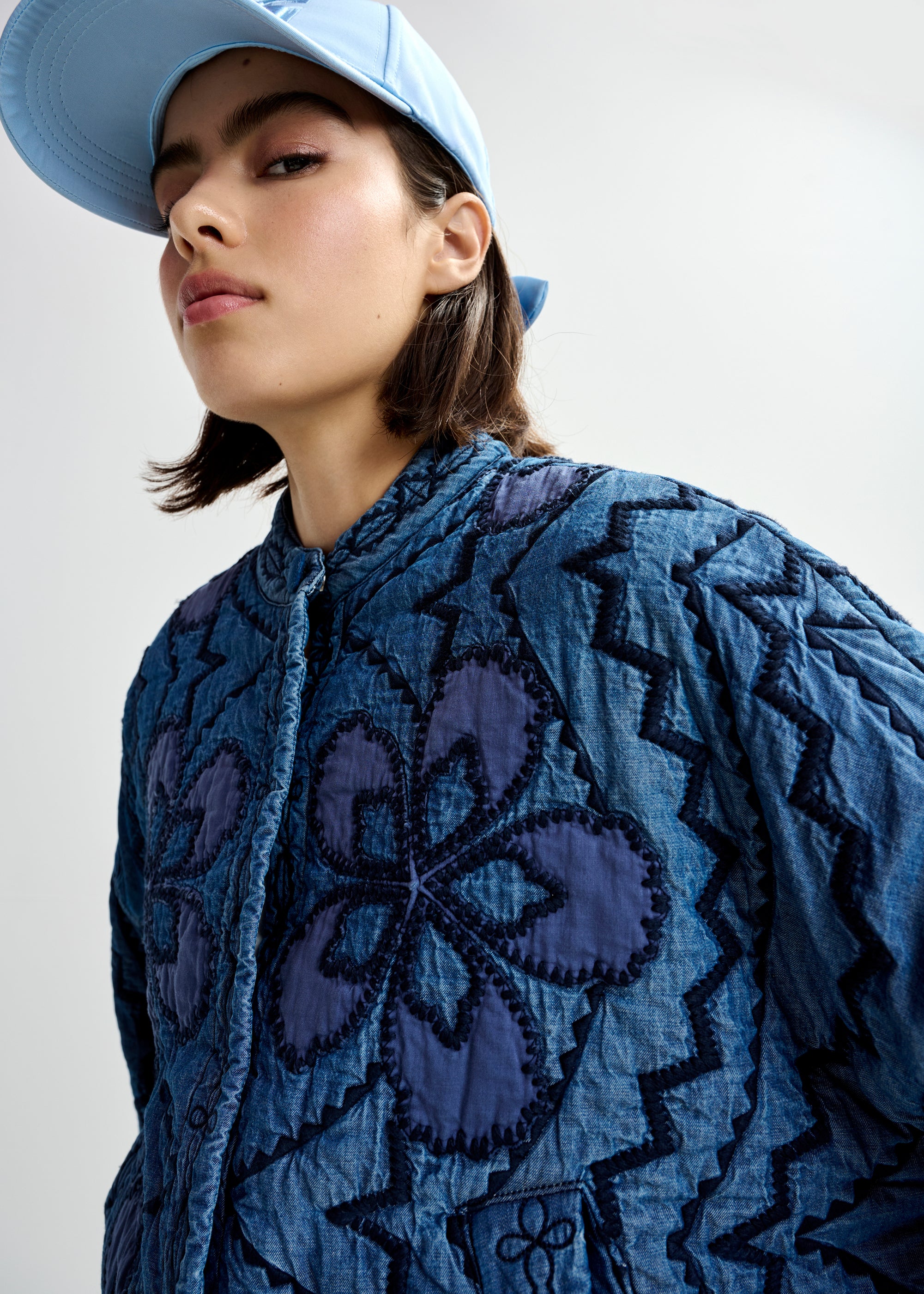 ESSENTIEL ANTWERP JATROPHA QUILTED DENIM JACKET DENIM 126
