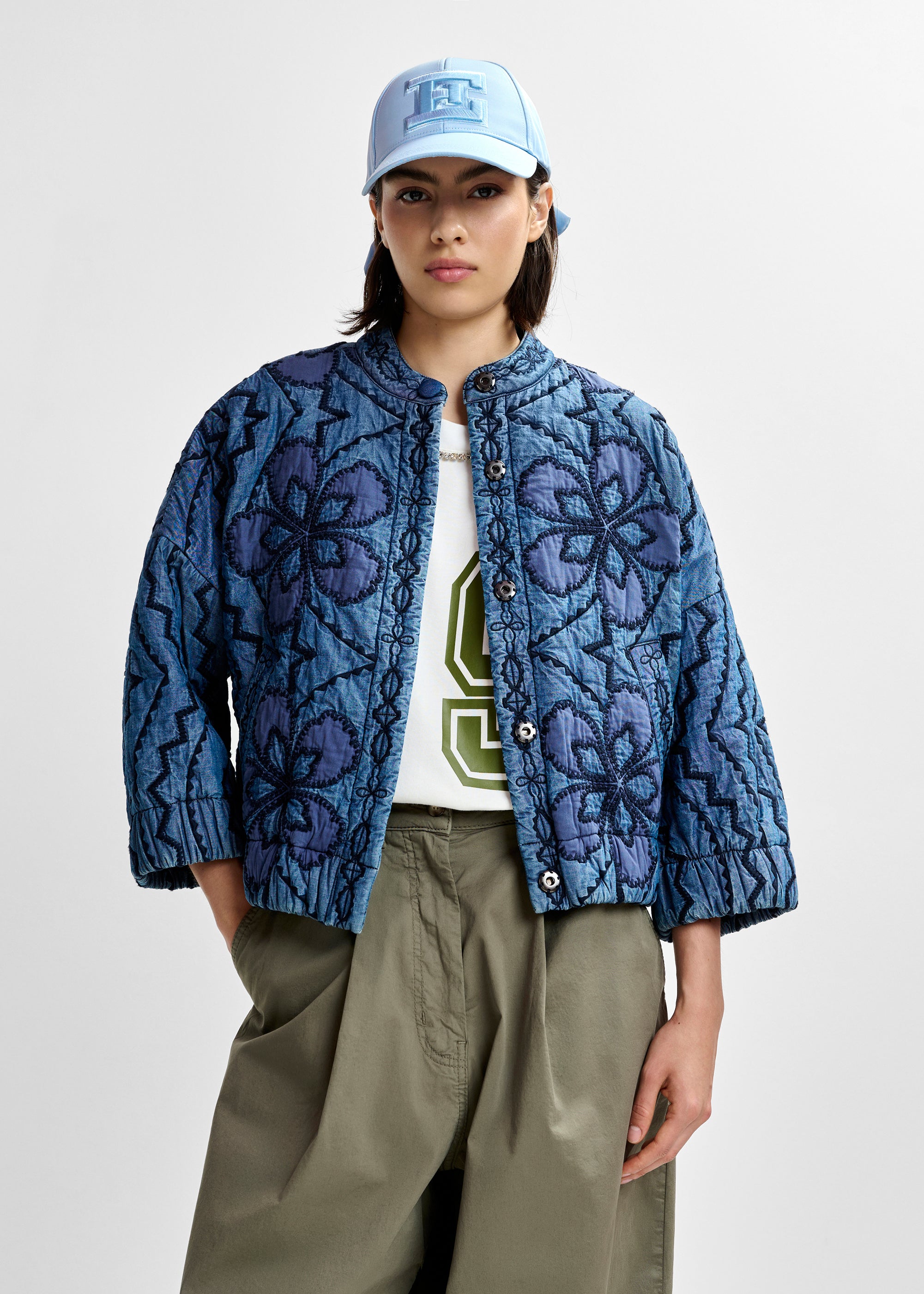 ESSENTIEL ANTWERP JATROPHA QUILTED DENIM JACKET DENIM 126
