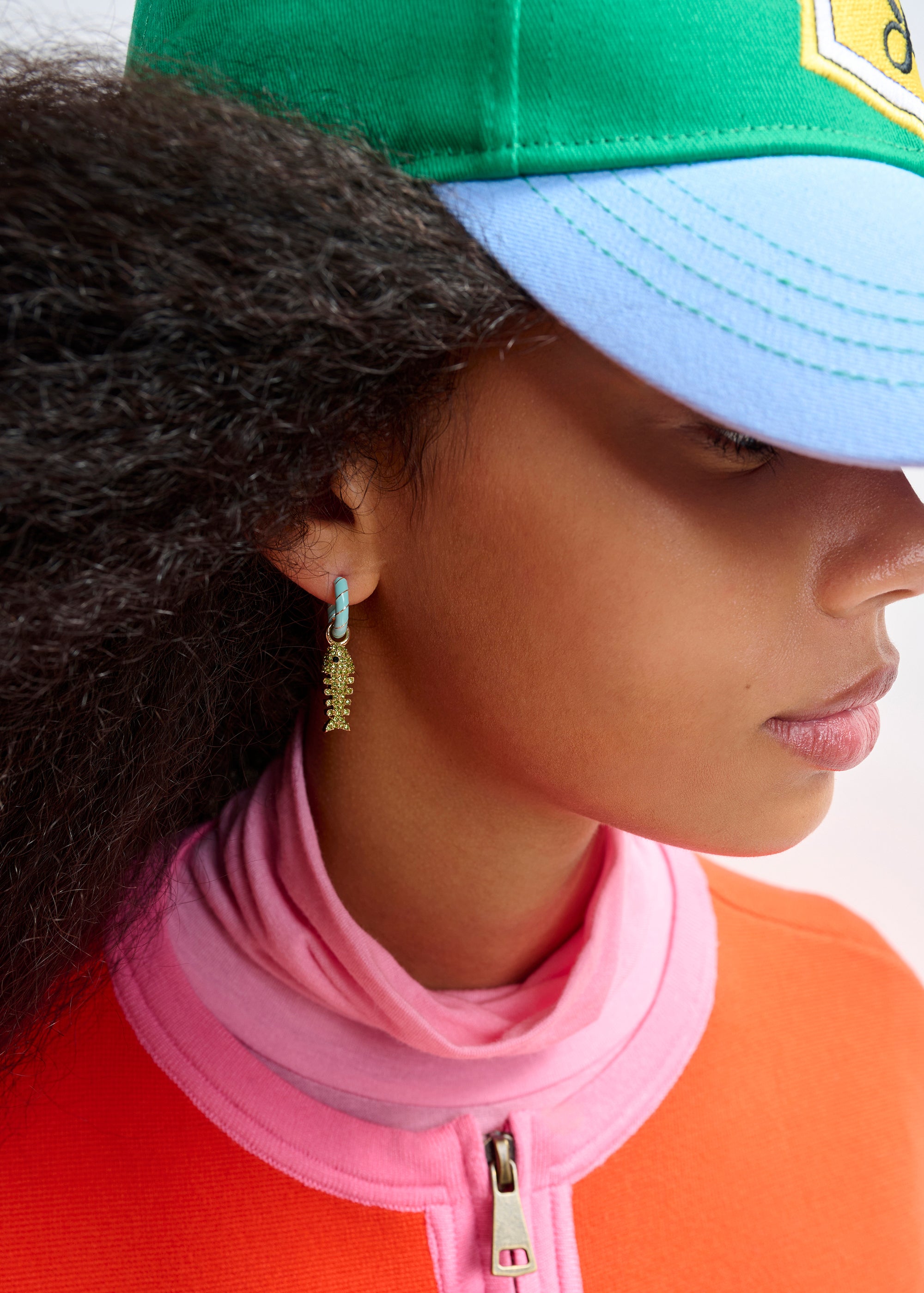 ESSENTIEL ANTWERP JEAR BLUE HOOP EARRINGS 126