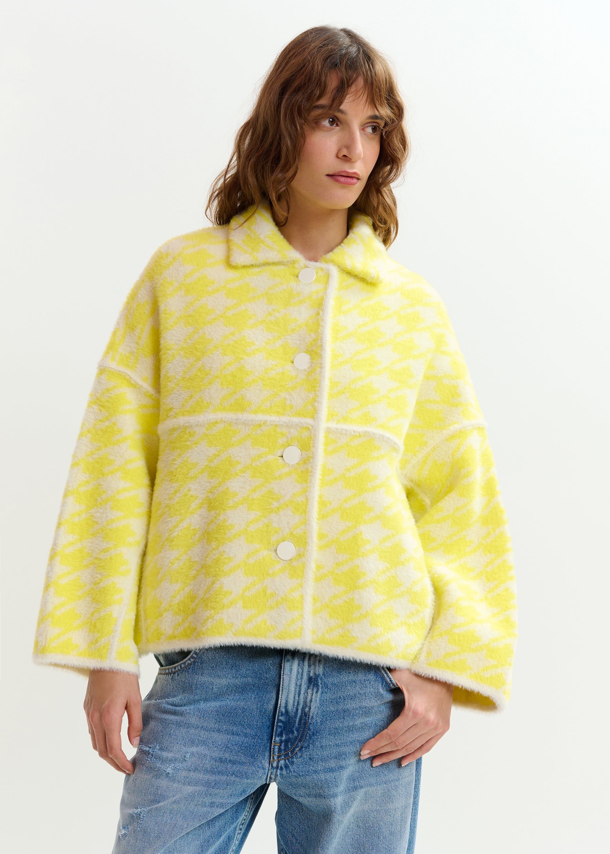 ESSENTIEL ANTWERP JOKING KNIT JACKET YELLOW 126
