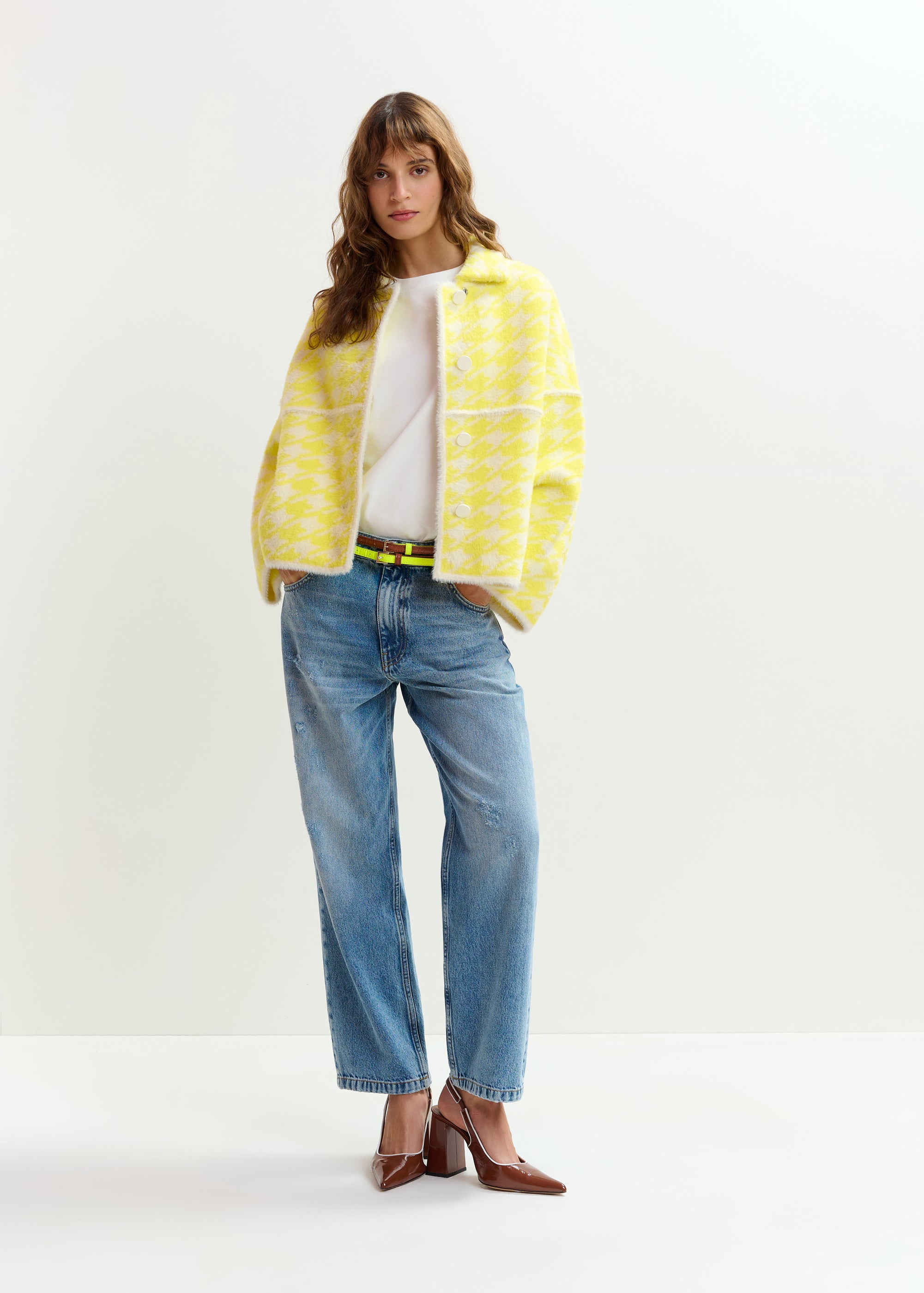 ESSENTIEL ANTWERP JOKING KNIT JACKET YELLOW 126