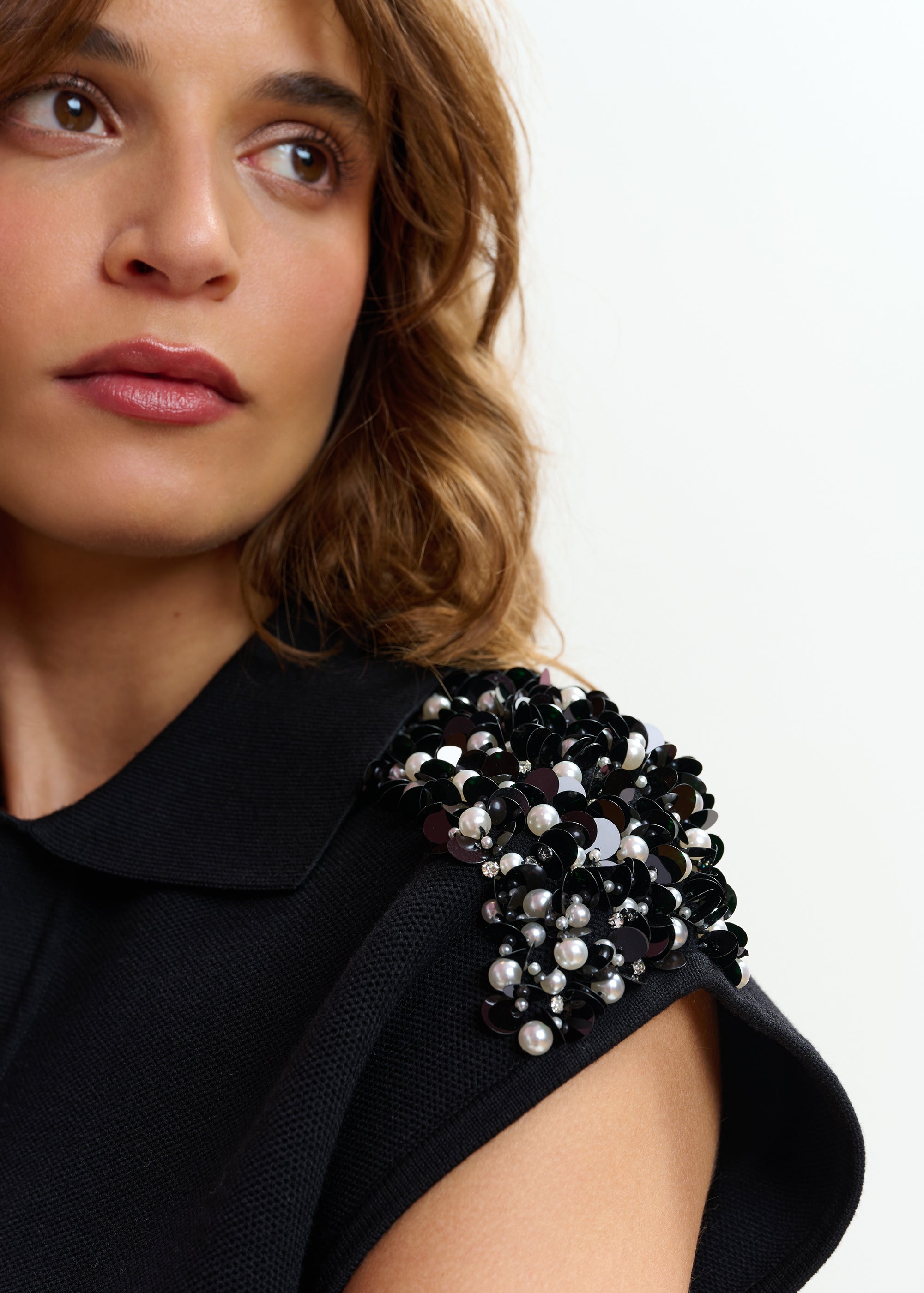 ESSENTIEL ANTWERP JOLINE EMBROIDERED KNIT POLO Black 126