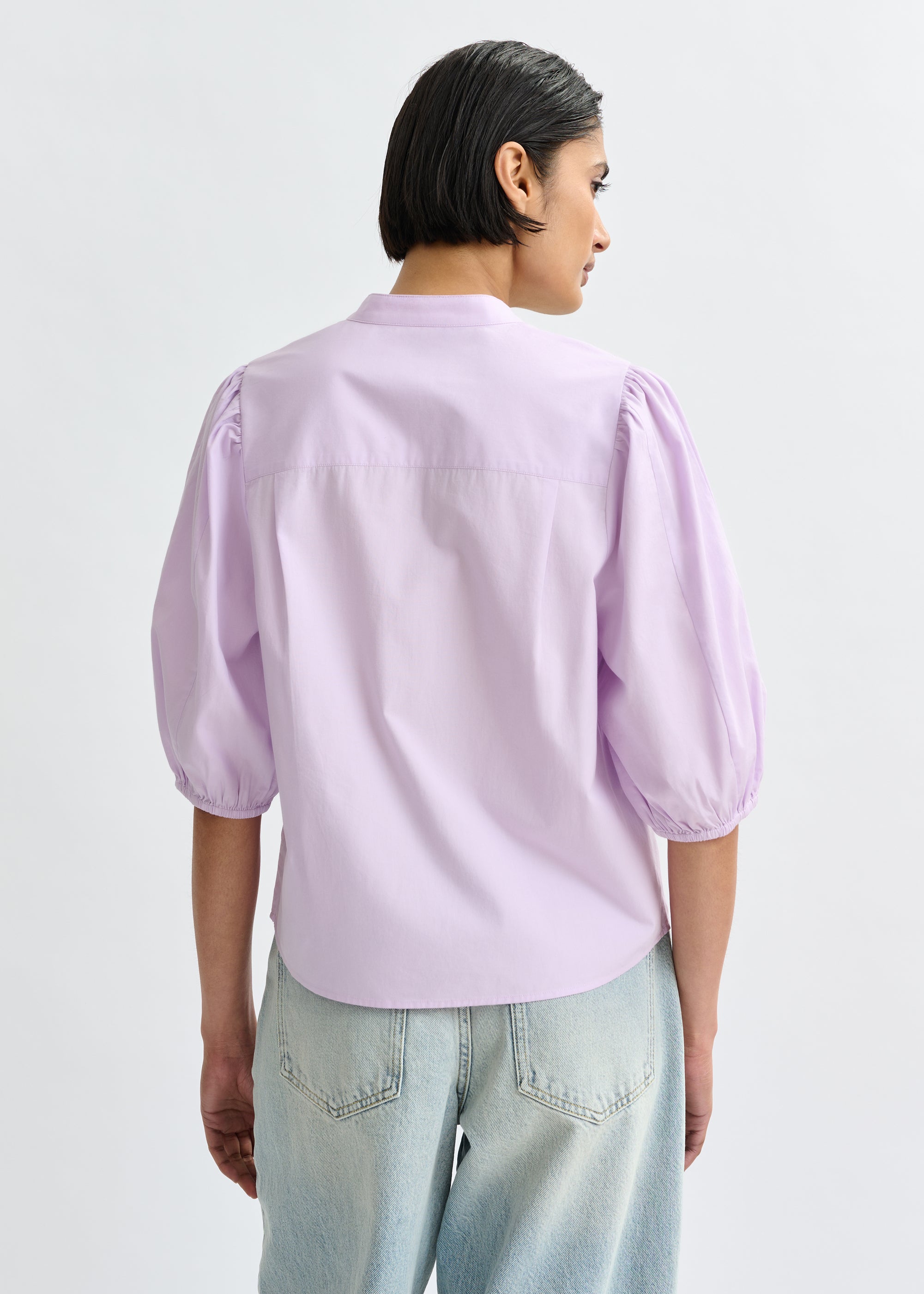 ESSENTIEL ANTWERP JORJA APPLIQUE FLOWER SHIRT GRAPE 126