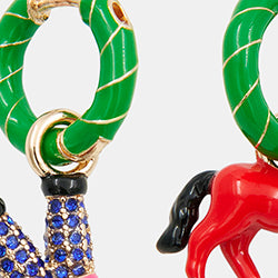 ESSENTIEL ANTWERP JORSE GREEN HOOP EARRINGS 126