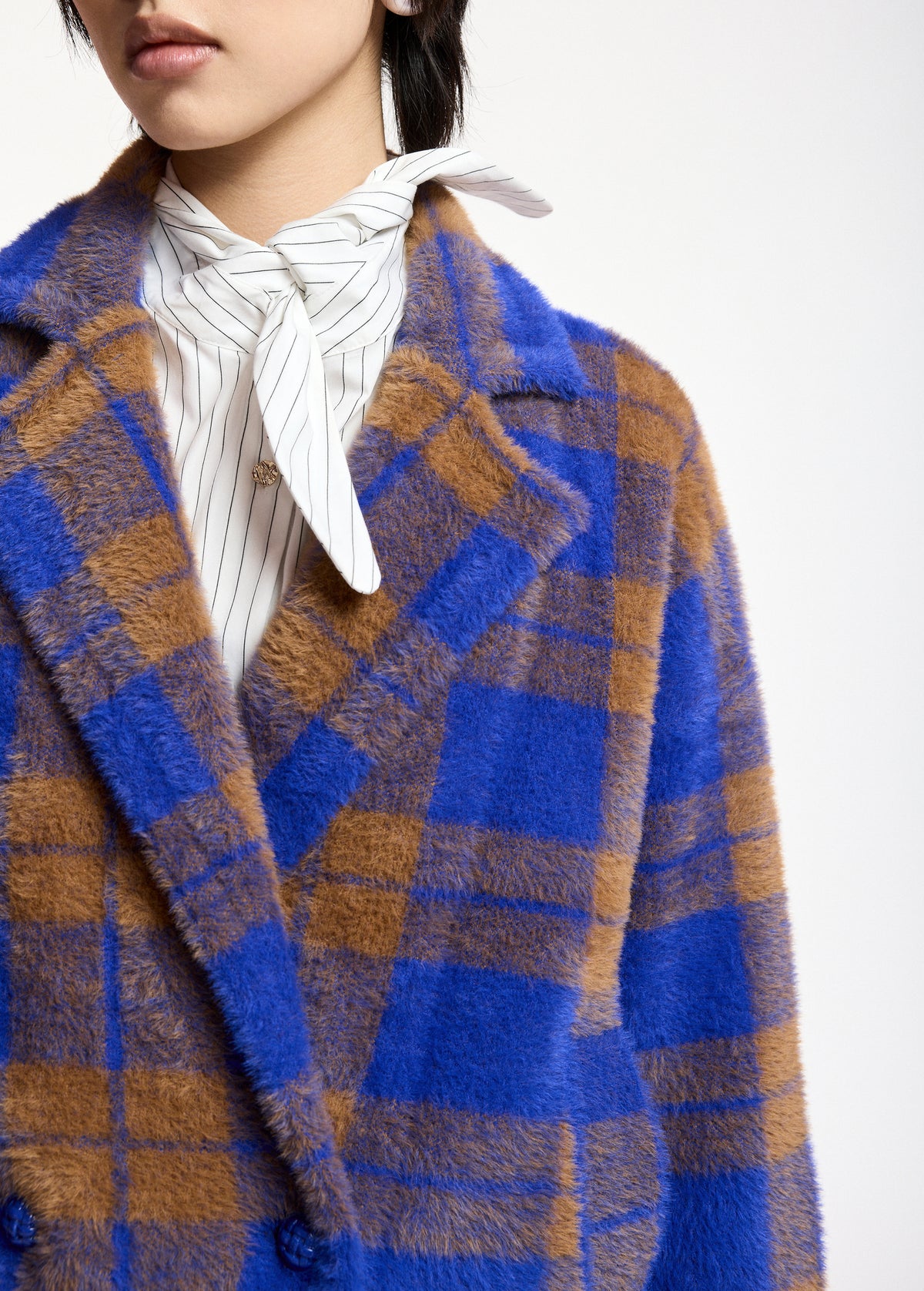 ESSENTIEL ANTWERP BLUE KARREAU CHECK CARDIGAN 226