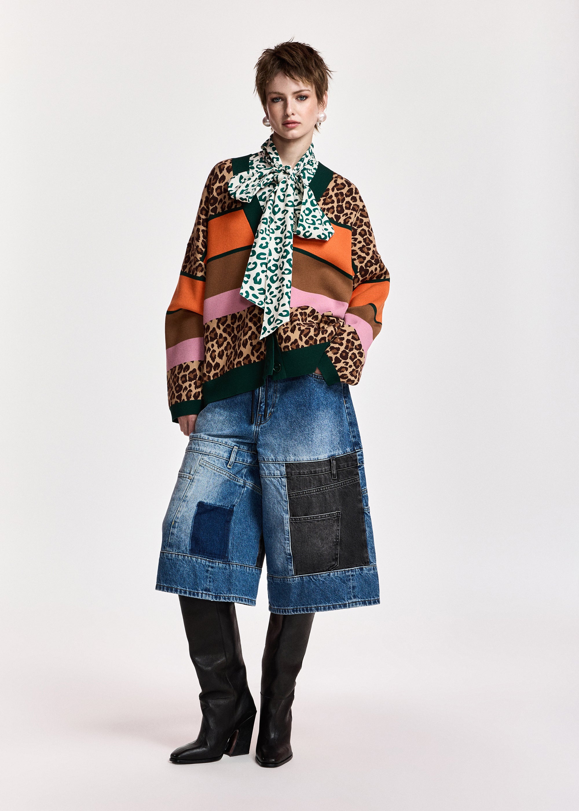 ESSENTIEL ANTWERP MULTI KAUDI STRIPED KNIT CARDIGAN 226