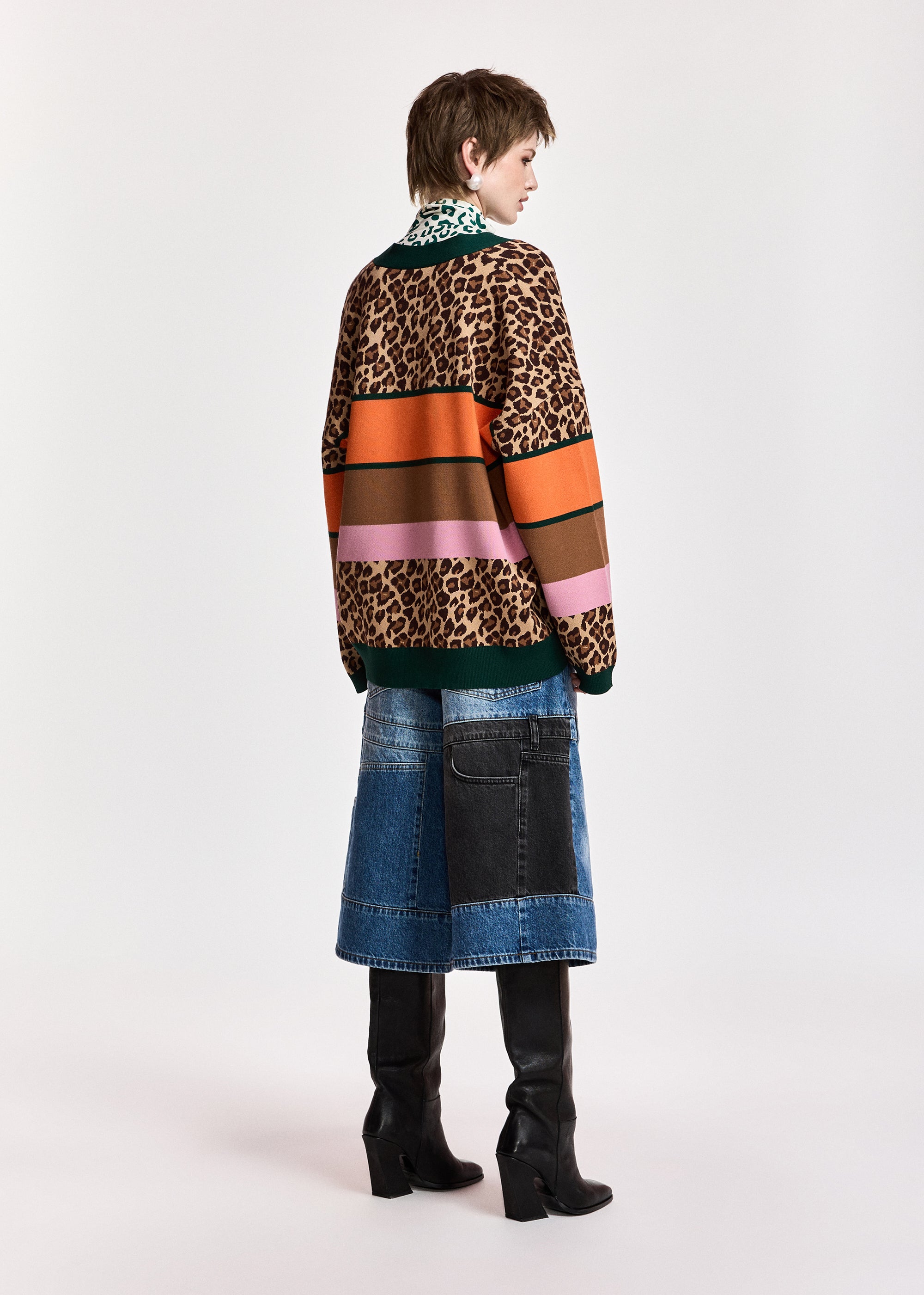ESSENTIEL ANTWERP MULTI KAUDI STRIPED KNIT CARDIGAN 226
