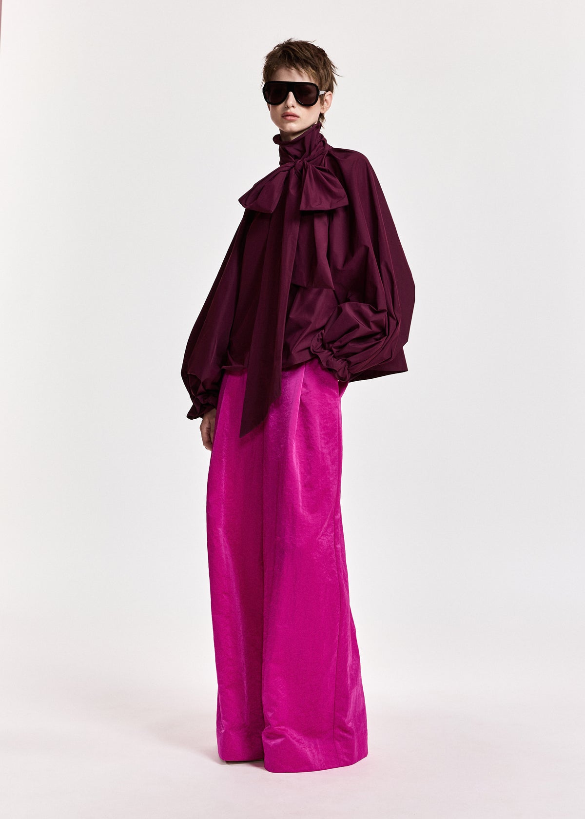 ESSENTIEL ANTWERP WINE KEILY PUSSY BOW TIE TOP 226