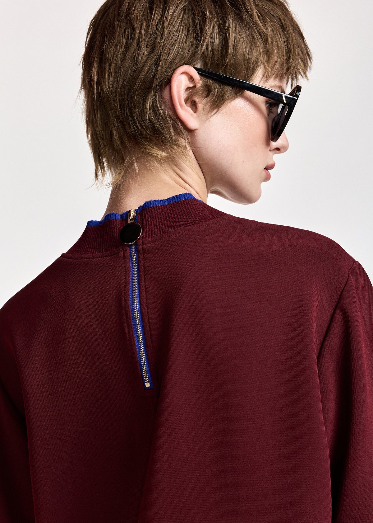 ESSENTIEL ANTWERP WINE KEYLESS TWO COLOUR TOP 226