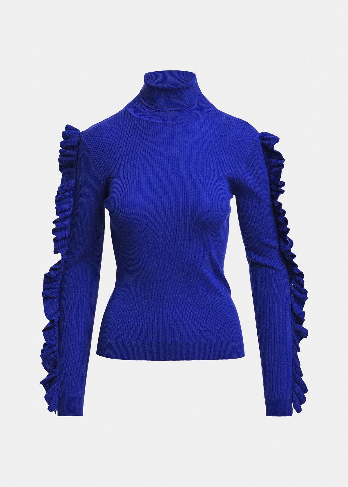 ESSENTIEL ANTWERP BLUE KITTY PULLOVER WITH FRILLS 226