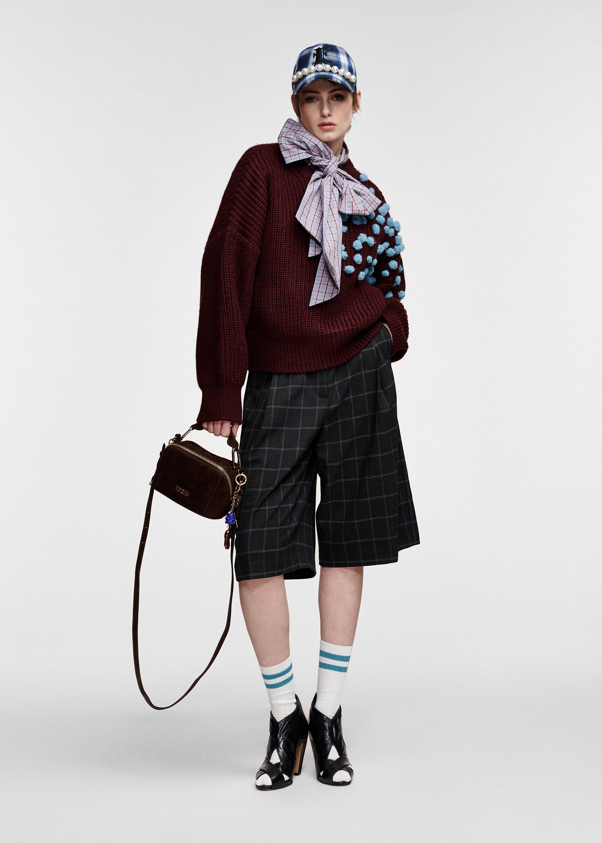 ESSENTIEL ANTWERP WINE KOSTAR EMBROIDERED PULLOVER 226