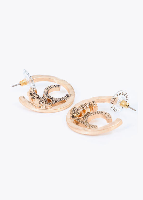 LOLA CASADEMUNT EARRINGS WITH ANIMAL TEXTURE LOGO 2603002 226