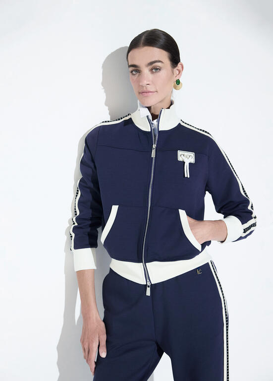 LOLA CASADEMUNT NAVY ZIP UP JACKET LF2611031 226