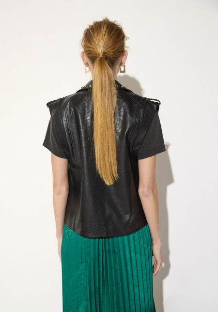LOLA CASADEMUNT MAITE BLACK STUD GILLET MF2602015 226