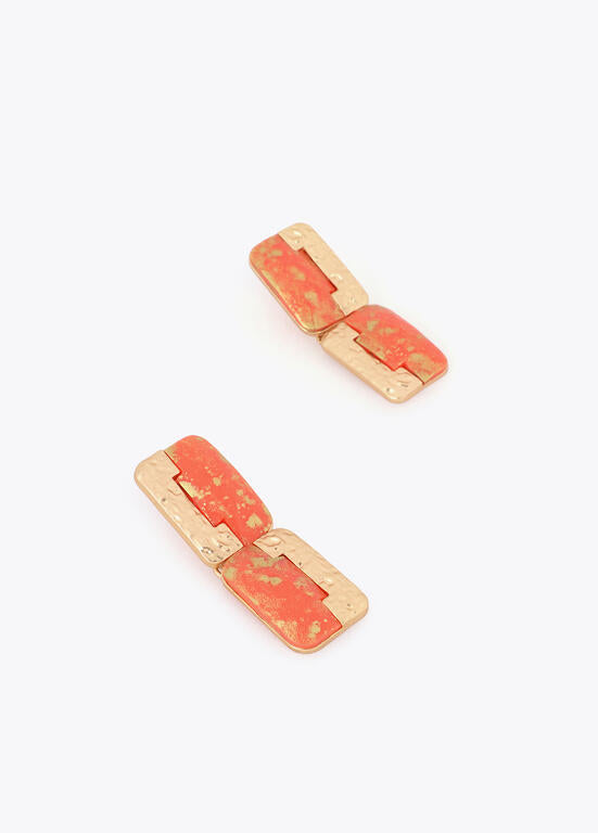 LOLA CASADEMUNT METAL & ACRYLIC EARRINGS ORANGE 2603055 126