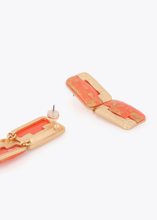 LOLA CASADEMUNT METAL & ACRYLIC EARRINGS ORANGE 2603055 126
