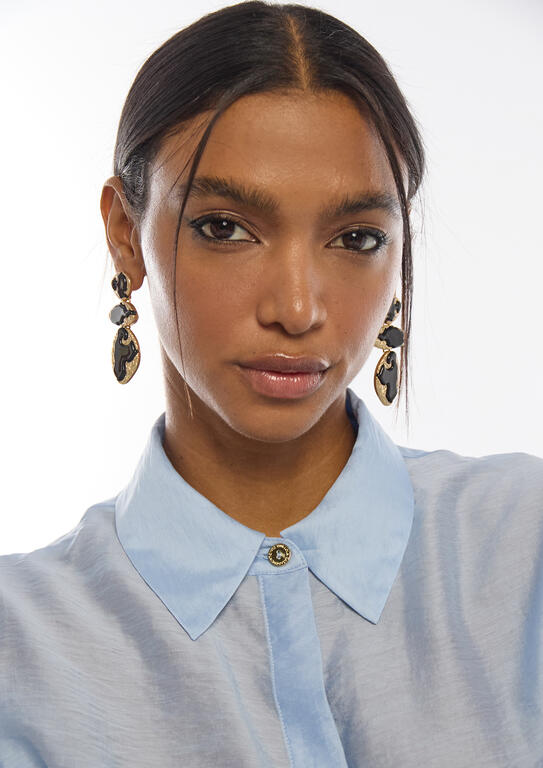 LOLA CASADEMUNT BLACK GOLD EARRINGS 2603056 126